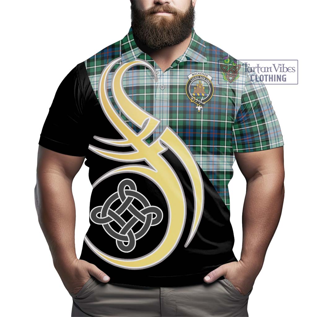 Mackenzie Dress Ancient Tartan Polo Shirt with Family Crest and Celtic Symbol Style - Tartan Vibes Clothing