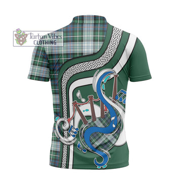 Mackenzie Dress Ancient Tartan Zipper Polo Shirt with Epic Bagpipe Style - Tartanvibesclothing Shop