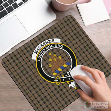 MacKenzie Hunting Tartan Mouse Pad with Family Crest