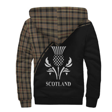 MacKenzie Hunting Tartan Sherpa Hoodie with Family Crest Curve Style