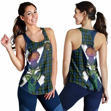 Tartan Vibes Clothing Mackenzie (Mckenzie) Tartan Family Crest Women's Racerback Tanks Scottish Thistle Celtic Inspired