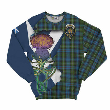 Tartan Vibes Clothing Mackenzie (Mckenzie) Tartan Family Crest Sweatshirt Scottish Thistle Celtic Inspired