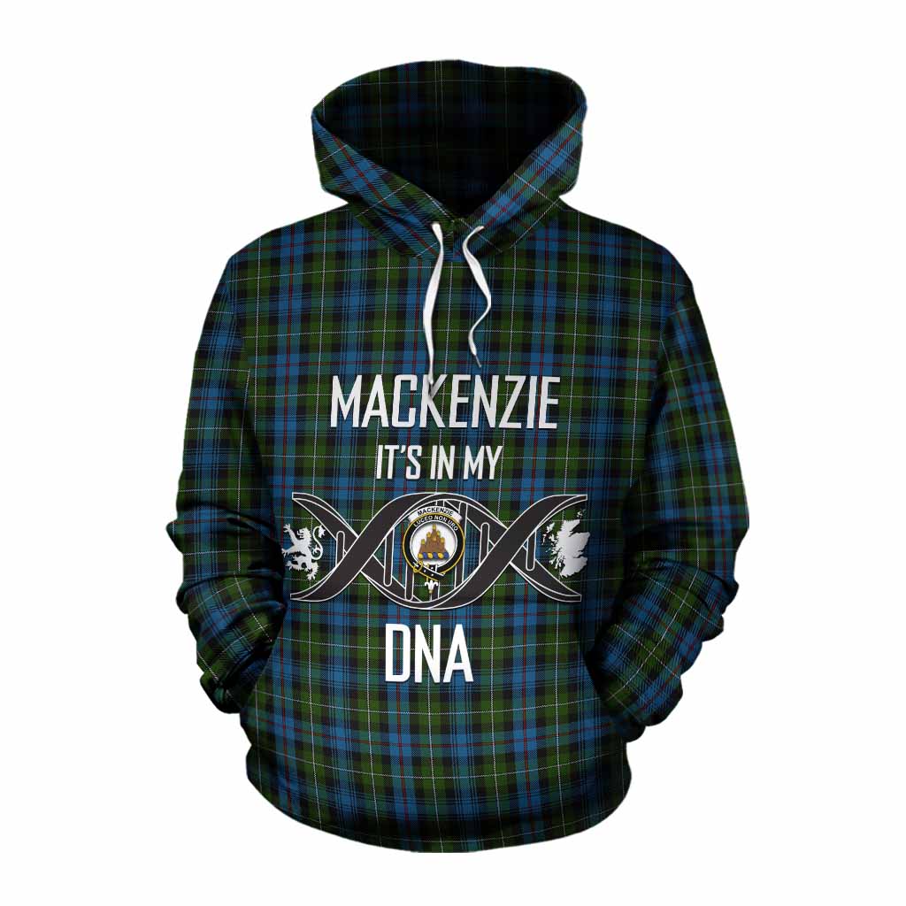 Tartan Vibes Clothing Mackenzie (Mckenzie) Tartan Cotton Hoodie with Family Crest DNA In Me Style