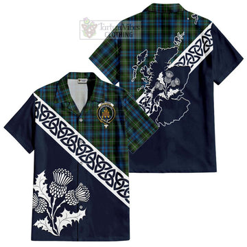 Mackenzie (Mckenzie) Tartan Hawaiian Shirt Featuring Thistle and Scotland Map