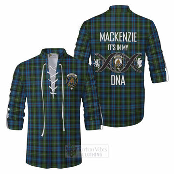 Tartan Vibes Clothing Mackenzie (Mckenzie) Tartan Ghillie Kilt Shirt with Family Crest DNA In Me Style
