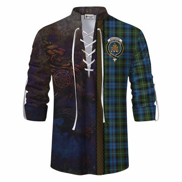 Mackenzie (Mckenzie) Tartan Family Crest Ghillie Kilt Shirt Alba Gu Brath Be Brave Lion Ancient Style