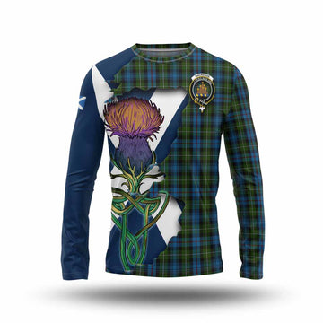 Mackenzie (Mckenzie) Tartan Family Crest Long Sleeve T-Shirt Scottish Thistle Celtic Inspired