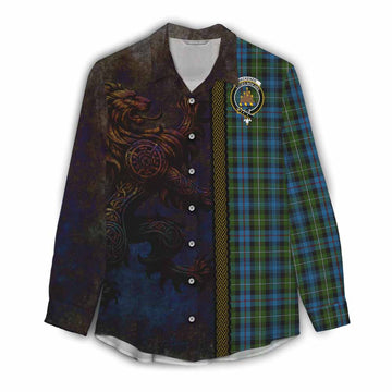 Mackenzie (Mckenzie) Tartan Family Crest Women's Casual Shirt Alba Gu Brath Be Brave Lion Ancient Style