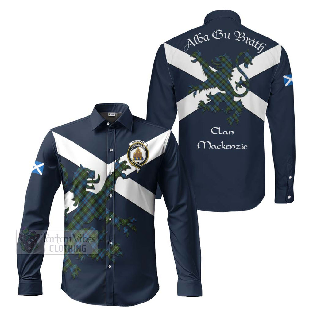 Tartan Vibes Clothing Mackenzie (Mckenzie) Tartan Lion Rampant Long Sleeve Button Shirt – Proudly Display Your Heritage with Alba Gu Brath and Clan Name