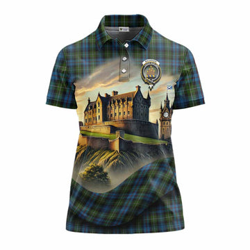 Tartan Vibes Clothing Mackenzie (Mckenzie) Tartan Family Crest Women's Polo Shirt with Scottish Ancient Castle Stype