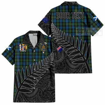 Mackenzie (Mckenzie) Crest Tartan Hawaiian Shirt with New Zealand Silver Fern Half Style