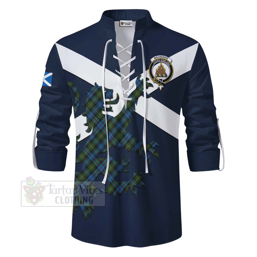 Tartan Vibes Clothing Mackenzie (Mckenzie) Tartan Lion Rampant Ghillie Kilt Shirt Proudly Display Your Heritage with Alba Gu Brath and Clan Name