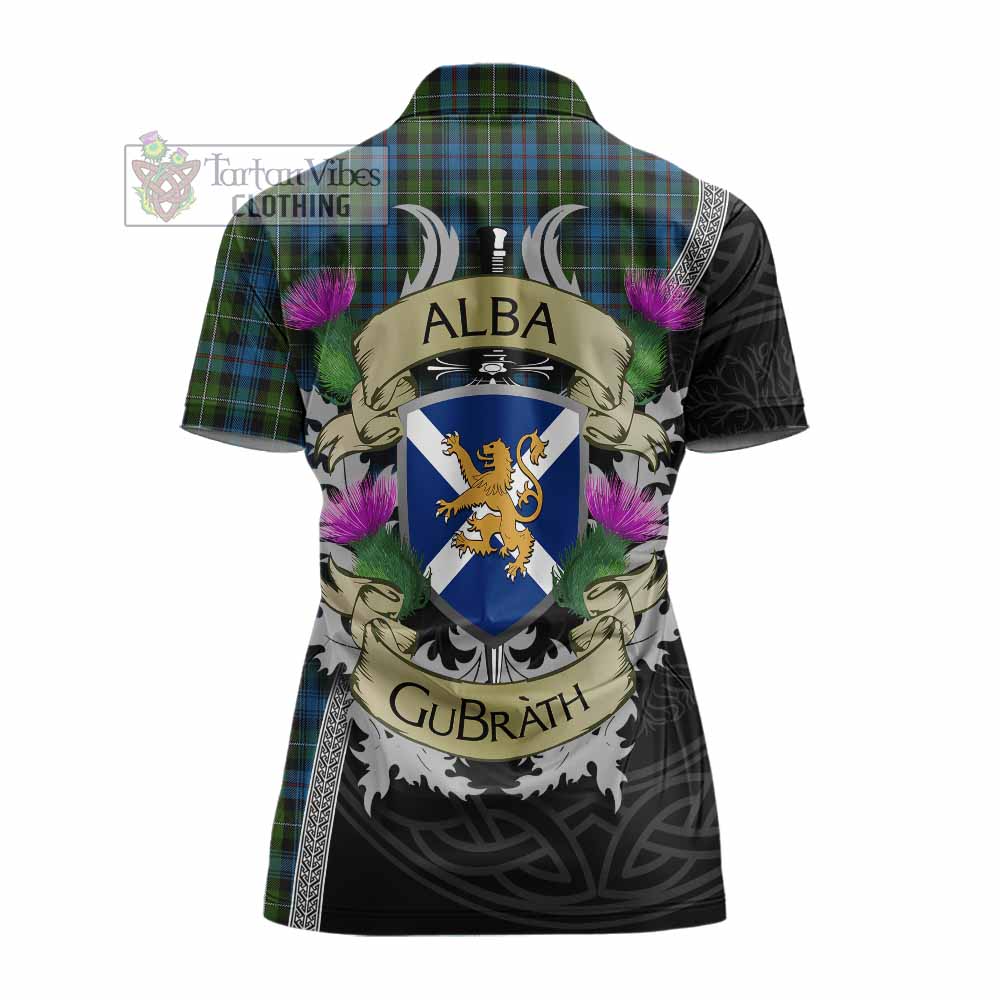 Tartan Vibes Clothing Mackenzie (Mckenzie) Tartan Family Crest Women's Polo Shirt Lion Rampant Royal Thistle Shield Celtic Inspired