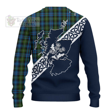 Mackenzie (Mckenzie) Tartan Ugly Sweater Featuring Thistle and Scotland Map