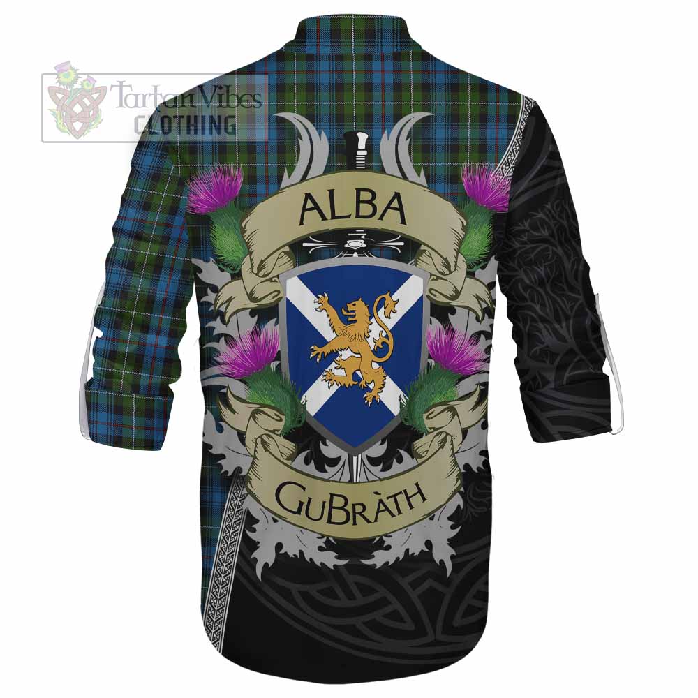 Tartan Vibes Clothing Mackenzie (Mckenzie) Tartan Family Crest Ghillie Kilt Shirt Lion Rampant Royal Thistle Shield Celtic Inspired