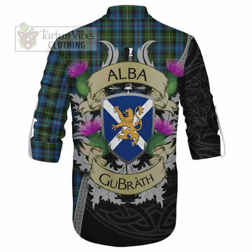 Tartan Vibes Clothing Mackenzie (Mckenzie) Tartan Family Crest Ghillie Kilt Shirt Lion Rampant Royal Thistle Shield Celtic Inspired