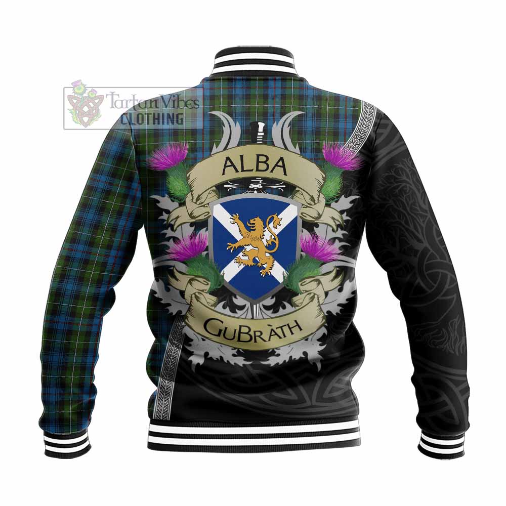 Tartan Vibes Clothing Mackenzie (Mckenzie) Tartan Family Crest Baseball Jacket Lion Rampant Royal Thistle Shield Celtic Inspired