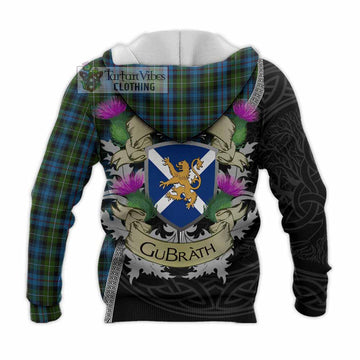 Tartan Vibes Clothing Mackenzie (Mckenzie) Tartan Family Crest Knitted Hoodie Lion Rampant Royal Thistle Shield Celtic Inspired