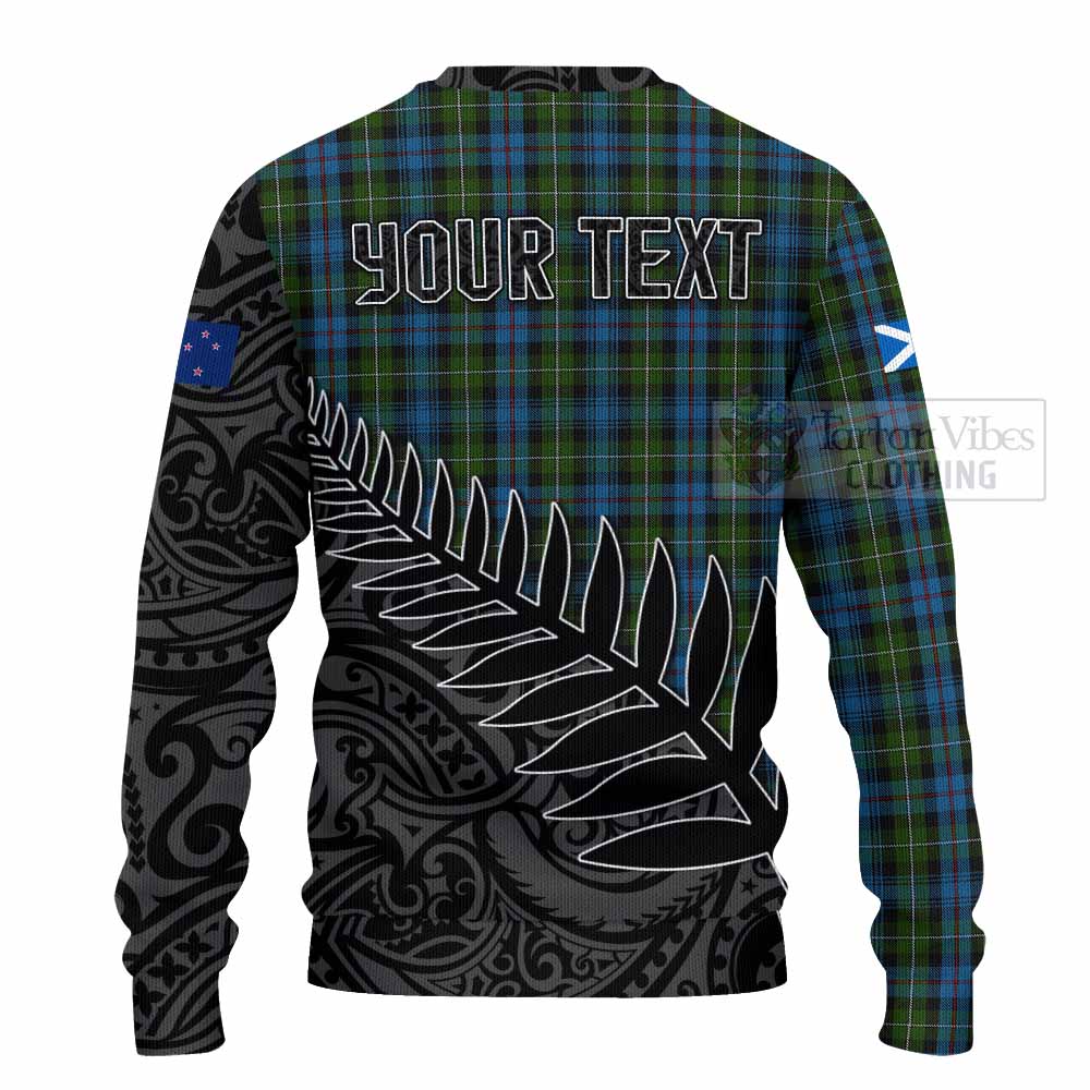 Tartan Vibes Clothing Mackenzie (Mckenzie) Crest Tartan Knitted Sweater with New Zealand Silver Fern Half Style