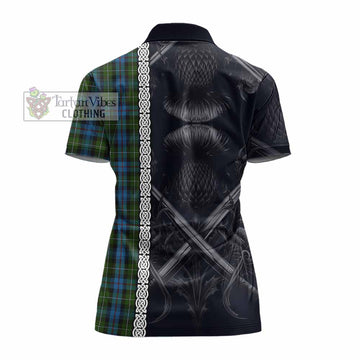 Tartan Vibes Clothing Mackenzie (Mckenzie) Tartan Women's Polo Shirt with Family Crest Cross Sword Thistle Celtic Vibes