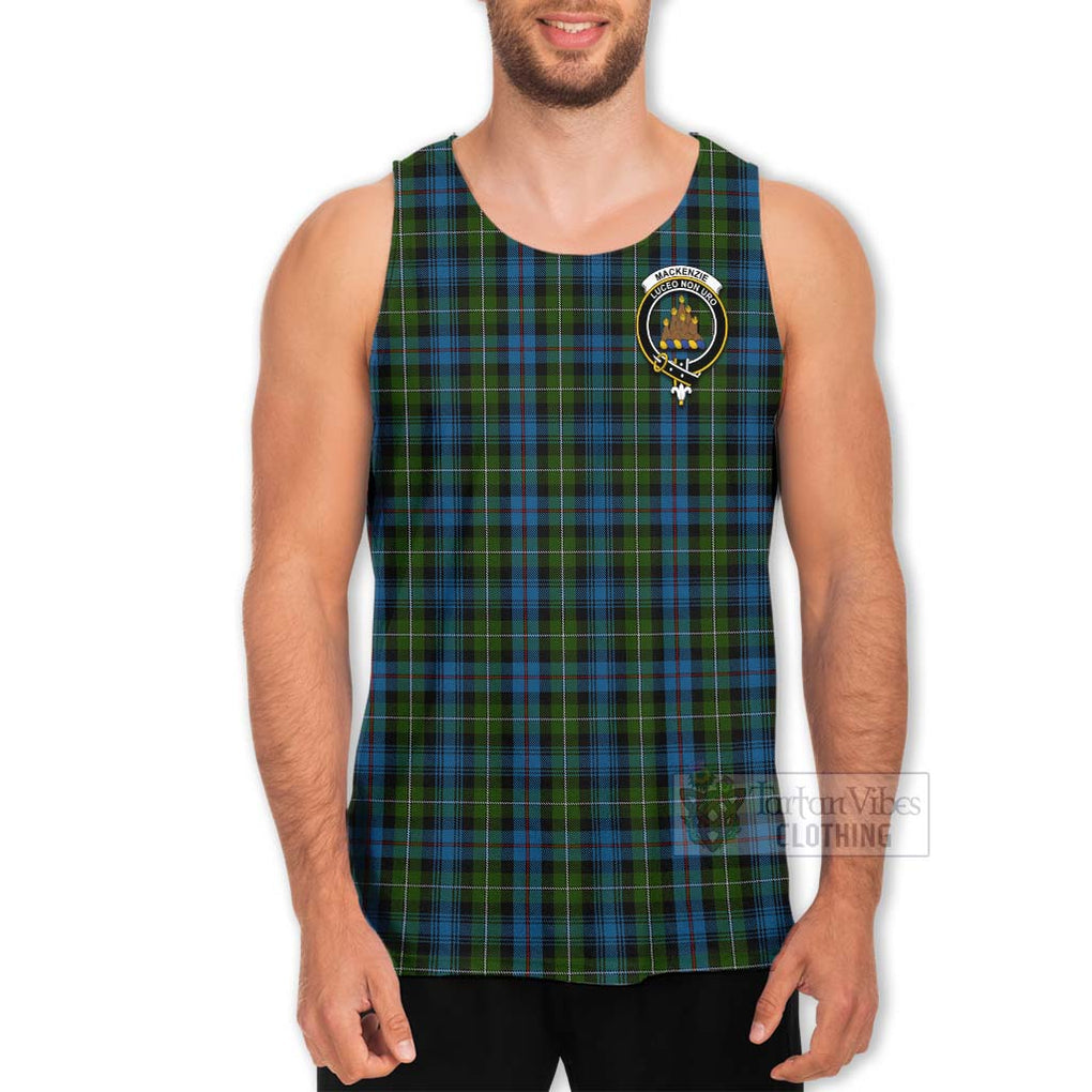 Tartan Vibes Clothing Mackenzie (Mckenzie) Tartan Men's Tank Top with Family Crest and Bearded Skull Holding Bottles of Whiskey