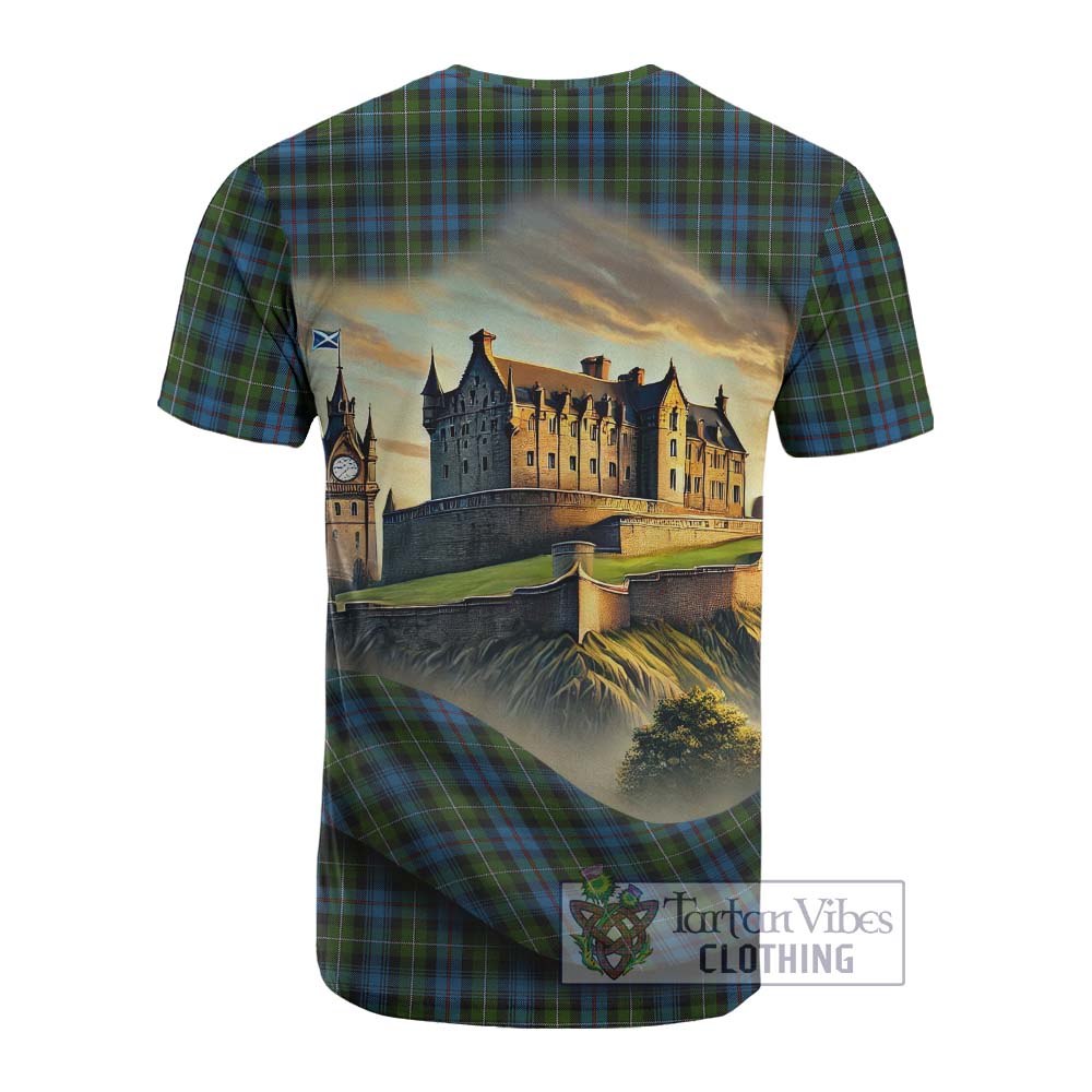 Tartan Vibes Clothing Mackenzie (Mckenzie) Tartan Family Crest Cotton T-shirt with Scottish Ancient Castle Style