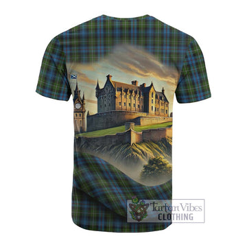 Mackenzie (Mckenzie) Tartan Family Crest Cotton T-shirt with Scottish Ancient Castle Style