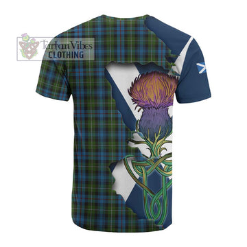 Mackenzie (Mckenzie) Tartan Family Crest Cotton T-shirt Scottish Thistle Celtic Inspired