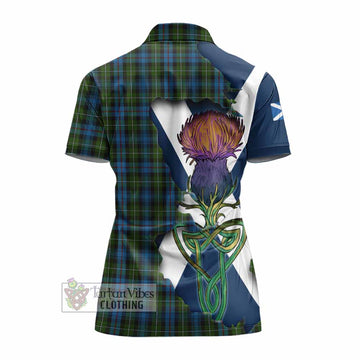 Mackenzie (Mckenzie) Tartan Family Crest Women's Polo Shirt Scottish Thistle Celtic Inspired