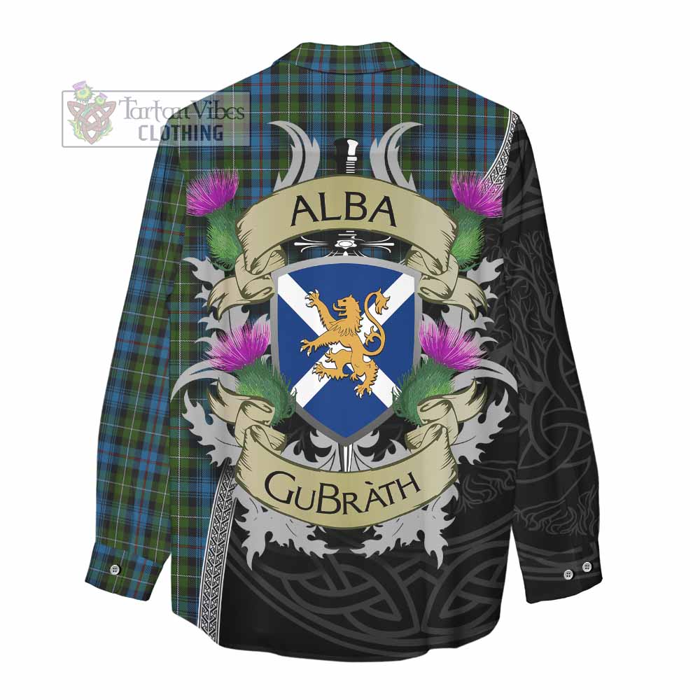 Tartan Vibes Clothing Mackenzie (Mckenzie) Tartan Family Crest Women's Casual Shirt Lion Rampant Royal Thistle Shield Celtic Inspired