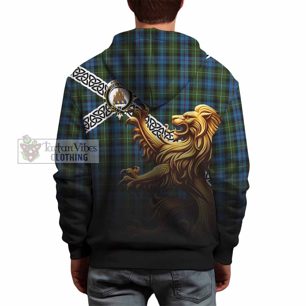Tartan Vibes Clothing Mackenzie (Mckenzie) Crest Tartan Hoodie with Golden Lion Emblem Celtic Style