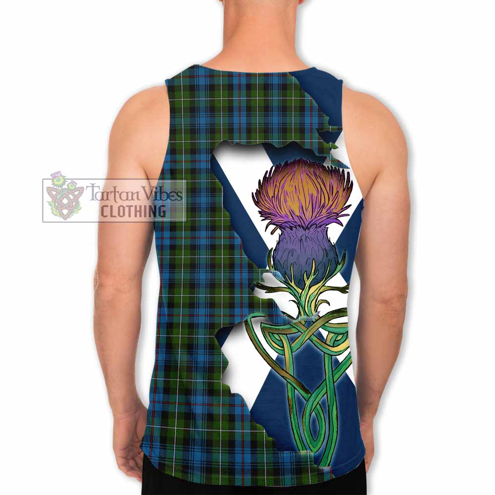 Tartan Vibes Clothing Mackenzie (Mckenzie) Tartan Family Crest Men's Tank Top Scottish Thistle Celtic Inspired