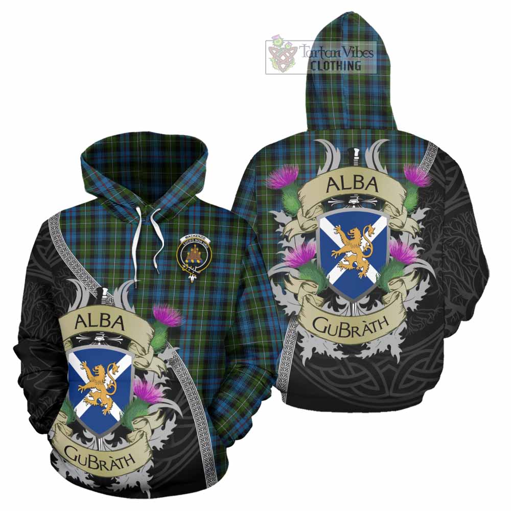 Tartan Vibes Clothing Mackenzie (Mckenzie) Tartan Family Crest Hoodie Lion Rampant Royal Thistle Shield Celtic Inspired