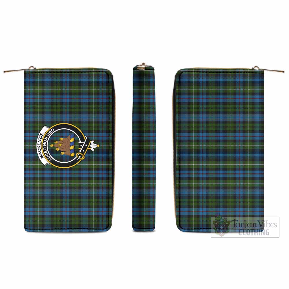 Tartan Vibes Clothing Mackenzie (Mckenzie) Tartan Women's Leather Wallet with Family Crest