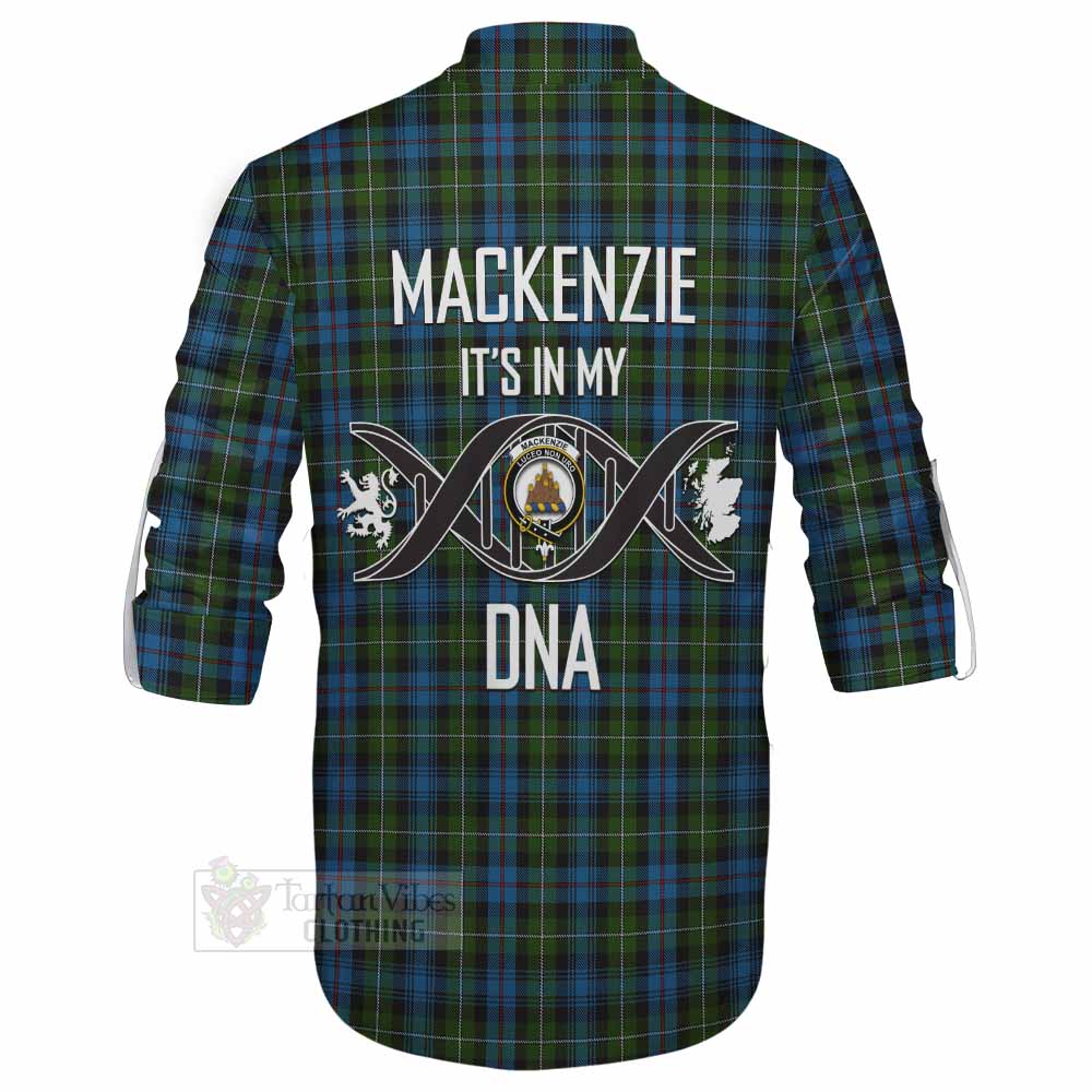 Tartan Vibes Clothing Mackenzie (Mckenzie) Tartan Ghillie Kilt Shirt with Family Crest DNA In Me Style