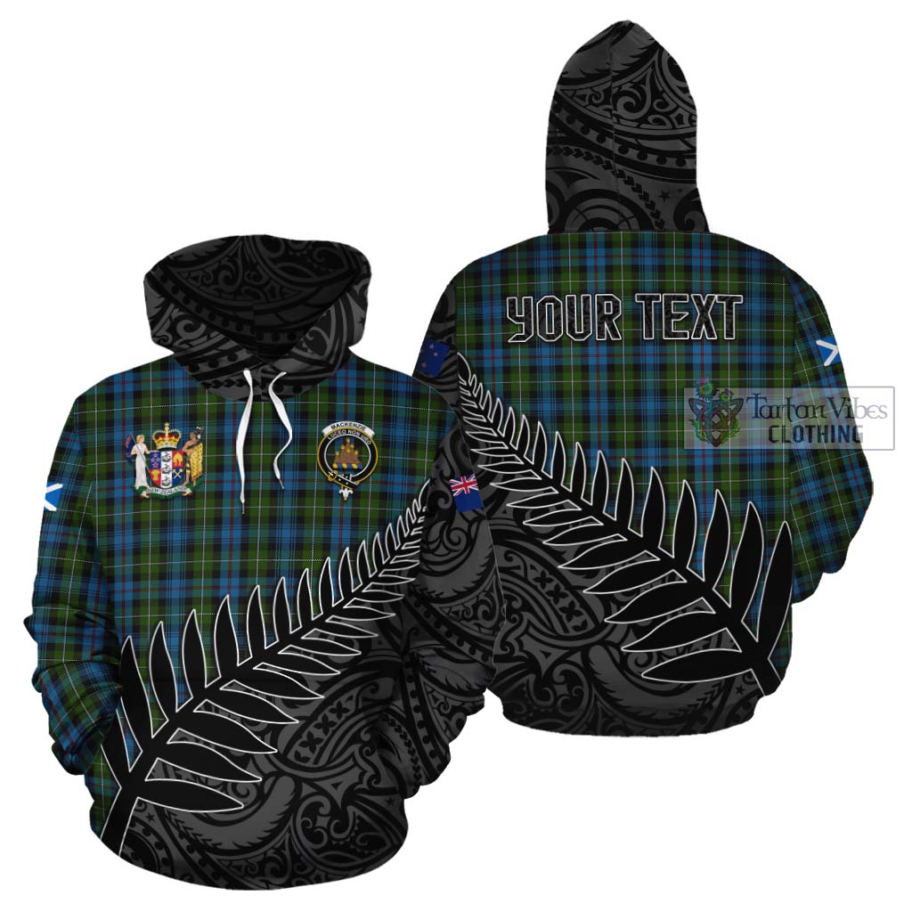 Mackenzie (Mckenzie) Crest Tartan Hoodie with New Zealand Silver Fern Half Style