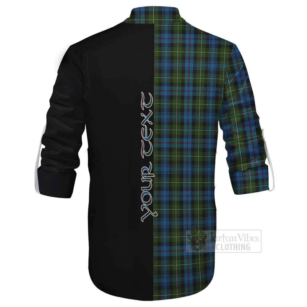 Tartan Vibes Clothing Mackenzie (Mckenzie) Tartan Ghillie Kilt Shirt with Family Crest and Half Of Me Style