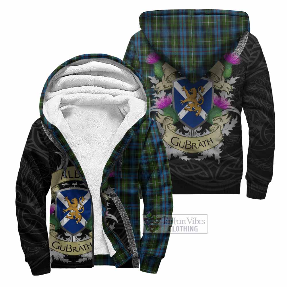 Tartan Vibes Clothing Mackenzie (Mckenzie) Tartan Family Crest Sherpa Hoodie Lion Rampant Royal Thistle Shield Celtic Inspired