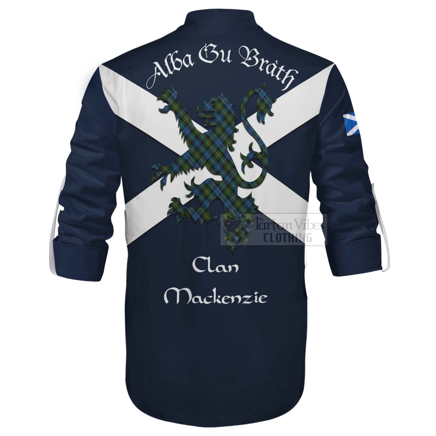 Tartan Vibes Clothing Mackenzie (Mckenzie) Tartan Lion Rampant Ghillie Kilt Shirt Proudly Display Your Heritage with Alba Gu Brath and Clan Name