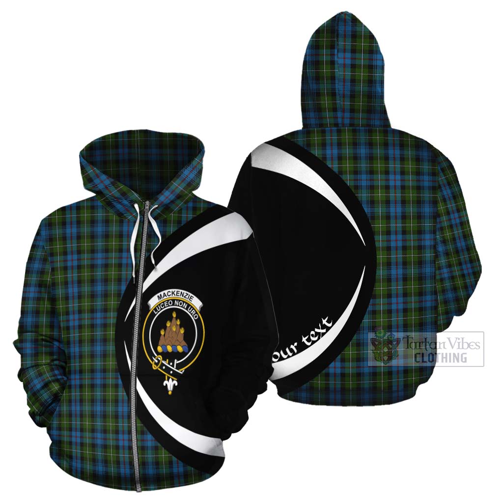 Tartan Vibes Clothing Mackenzie (Mckenzie) Tartan Cotton Hoodie with Family Crest Circle Style