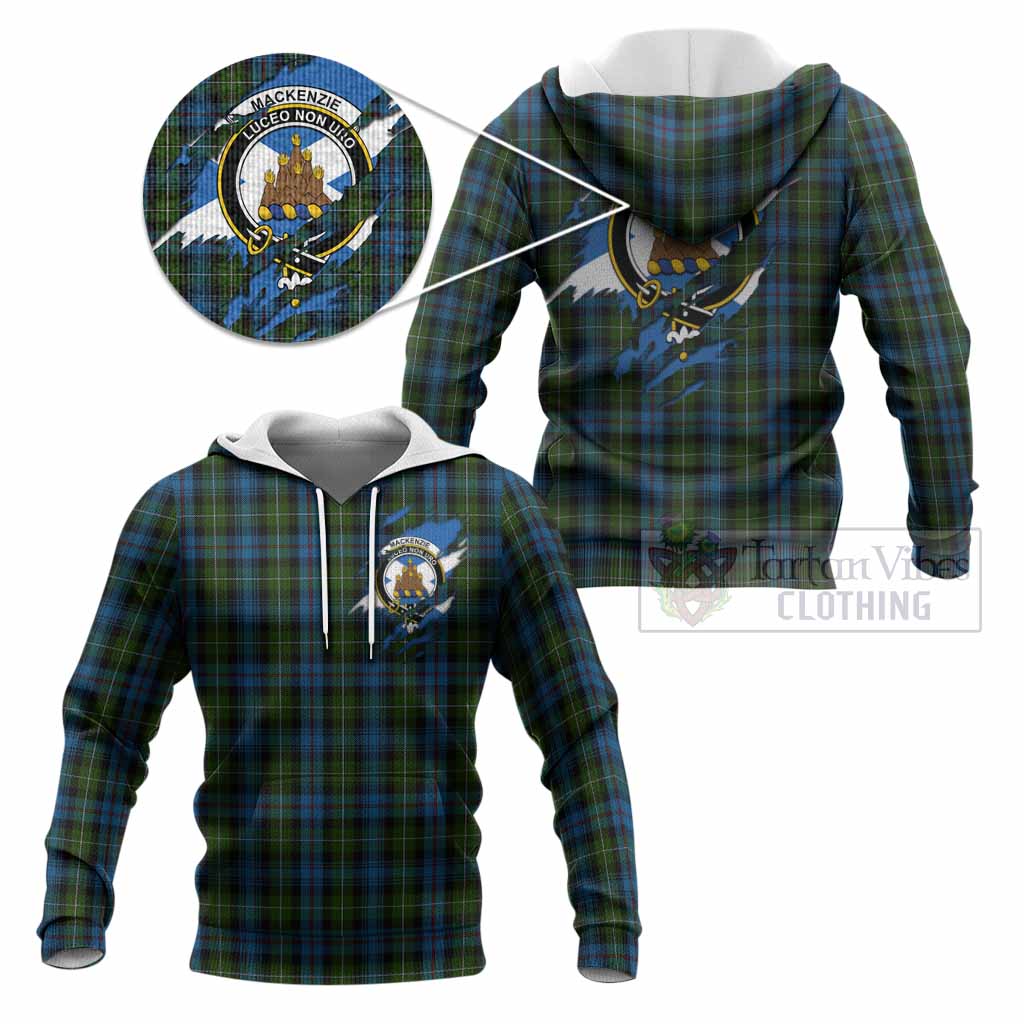 Mackenzie (Mckenzie) Clan Crest In Me Tartan Knitted Hoodie Scotland Flag Style