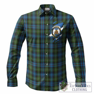 Mackenzie (Mckenzie) Clan Crest In Me Tartan Long Sleeve Button Shirts Scotland Flag Style