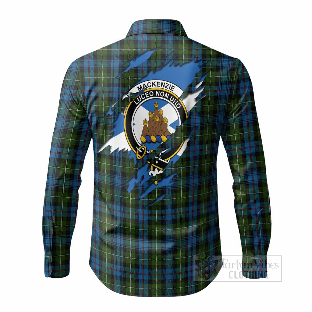 Mackenzie (Mckenzie) Clan Crest In Me Tartan Long Sleeve Button Shirts Scotland Flag Style
