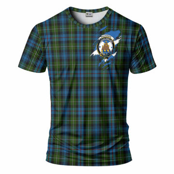 Mackenzie (Mckenzie) Clan Crest In Me Tartan T-Shirt Scotland Flag Style