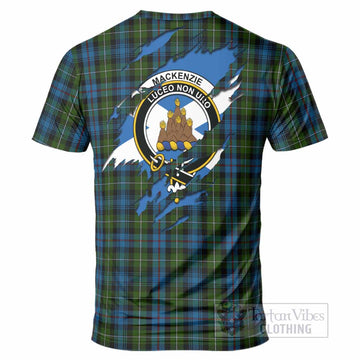 Mackenzie (Mckenzie) Clan Crest In Me Tartan T-Shirt Scotland Flag Style