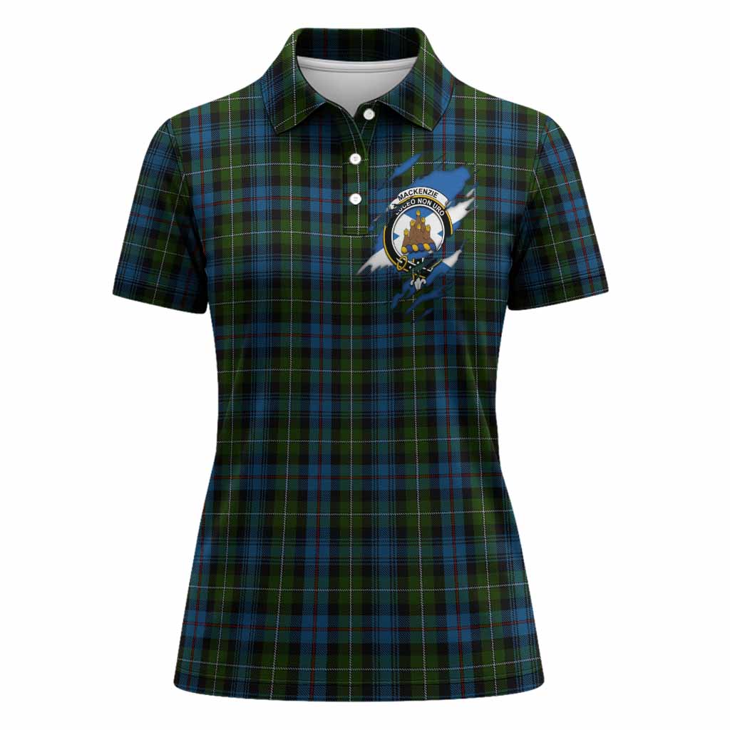 Mackenzie (Mckenzie) Clan Crest In Me Tartan Women Polo Shirt Scotland Flag Style