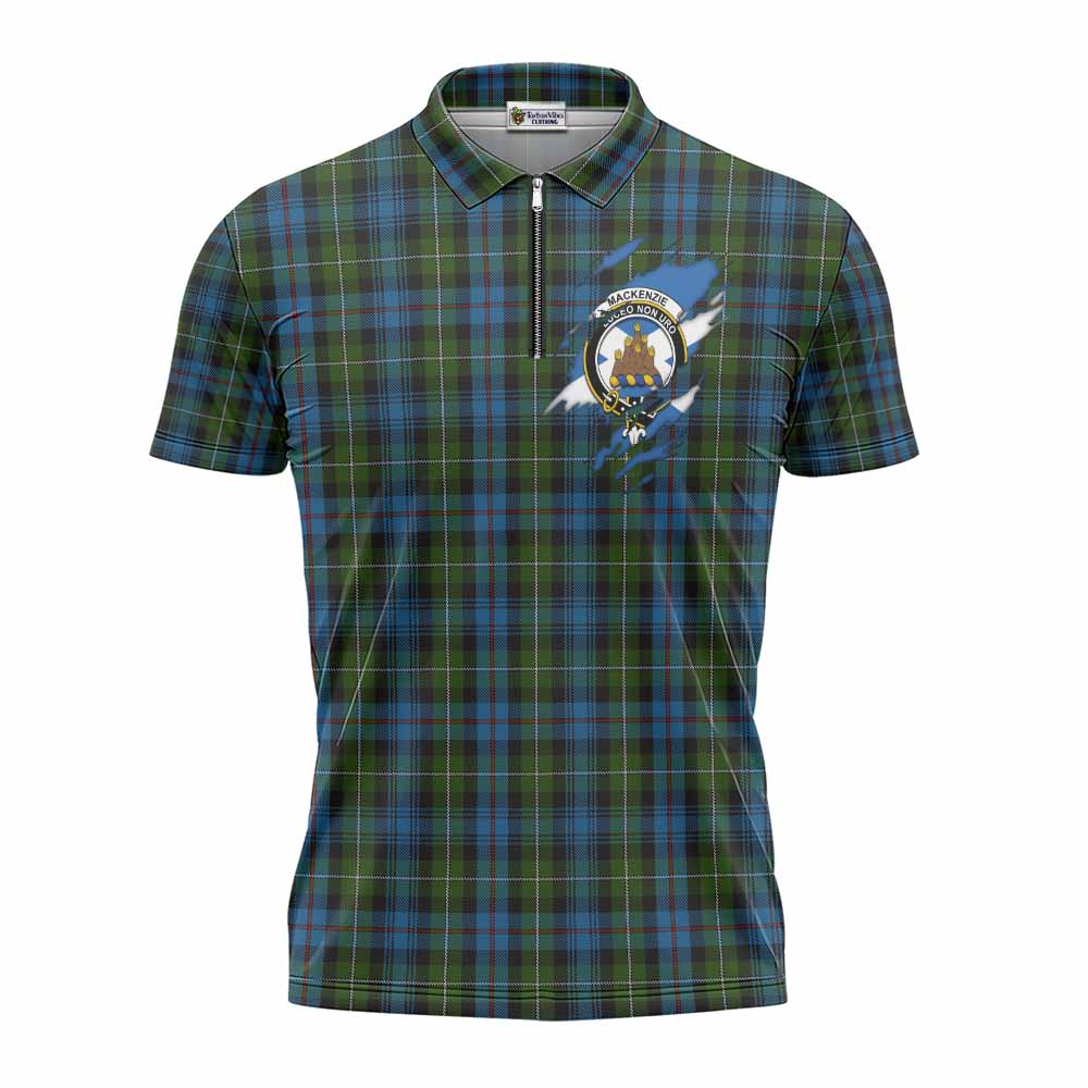Mackenzie (Mckenzie) Clan Crest In Me Tartan Zipper Polo Shirt Scotland Flag Style
