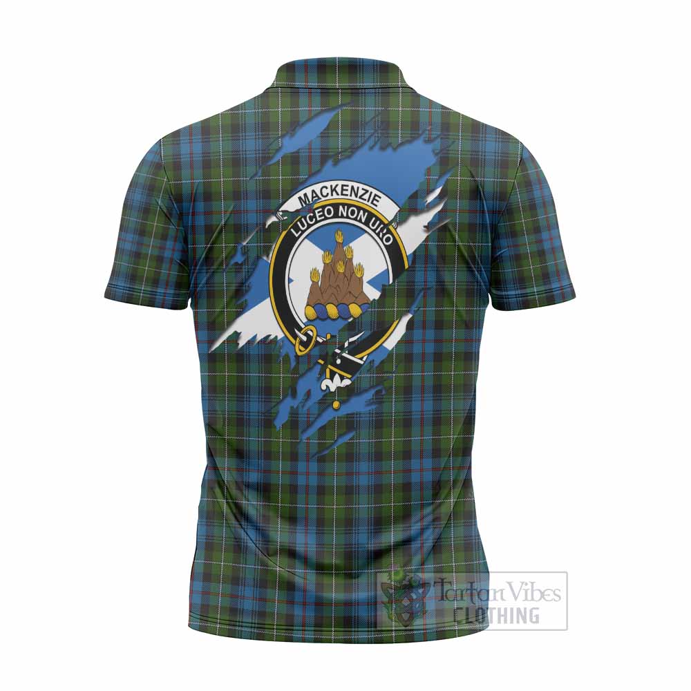 Mackenzie (Mckenzie) Clan Crest In Me Tartan Zipper Polo Shirt Scotland Flag Style
