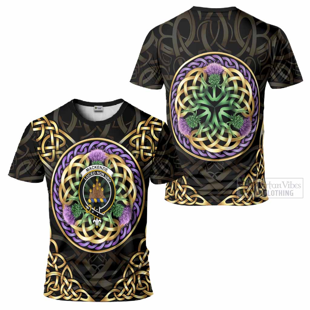 Mackenzie (Mckenzie) Clan Crest T-Shirt Celtic Scottish Thistle