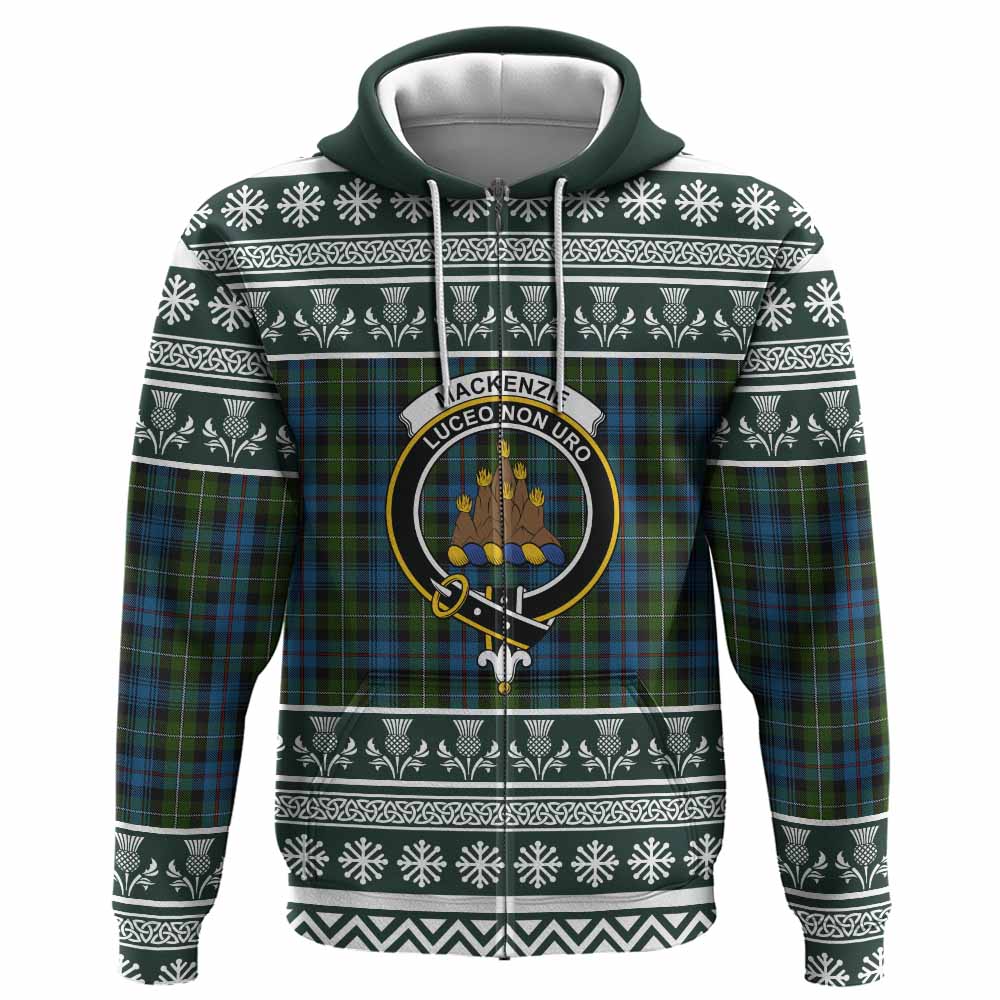Mackenzie (Mckenzie) Clan Tartan Christmas Hoodie with Family Crest - Tartan Vibes Clothing